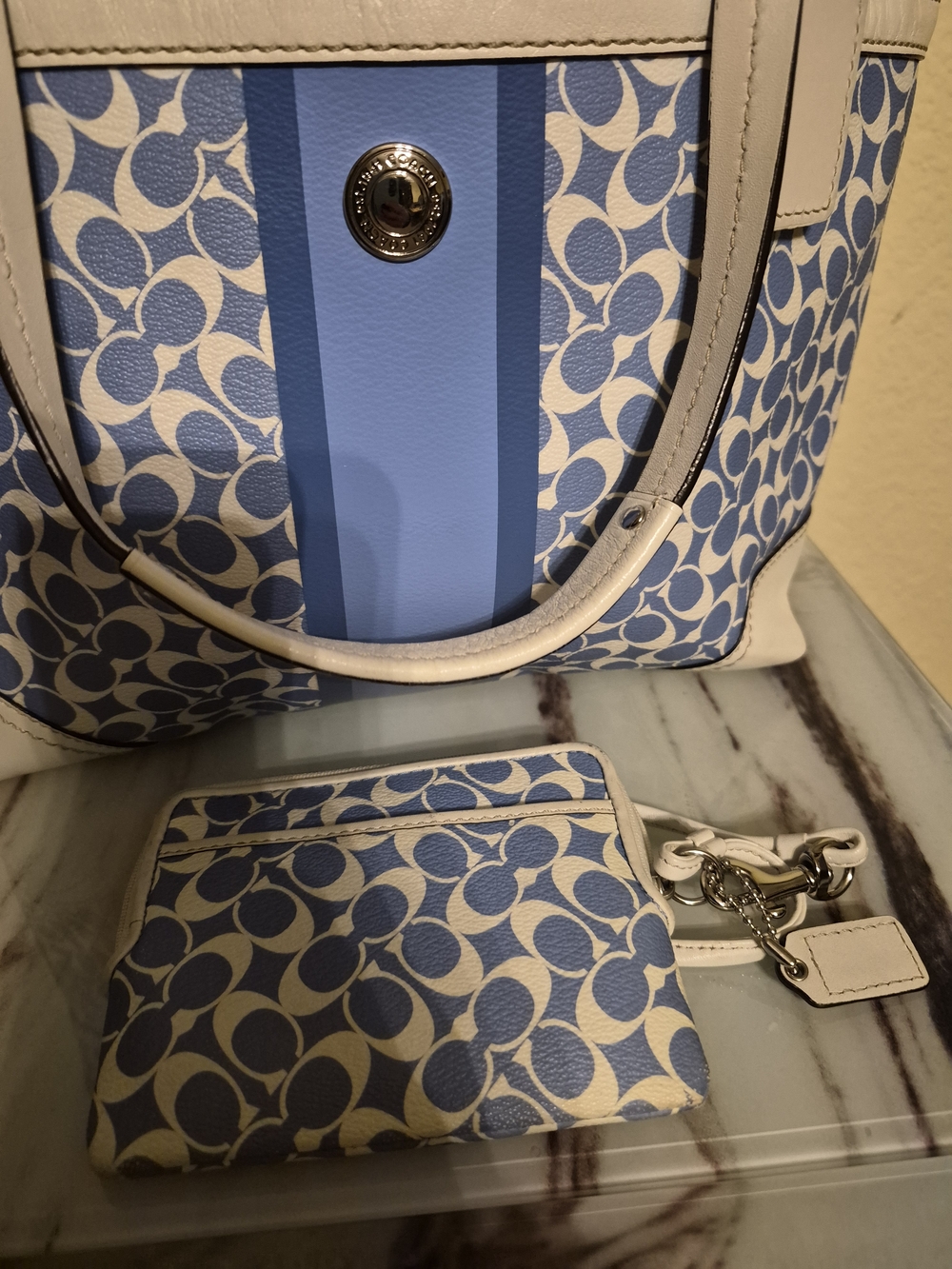 Coach Patterned Tote Bag with Coin Pouch - Picture 2 of 16